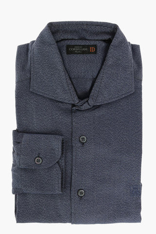 ID Camicia in Cotone Twill con Logo Ricamato