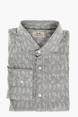 CC COLLECTION Camicia in Cotone con Fantasia Astratta