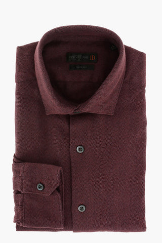 ID SLIM FIT Herringbone Cotton Shirt
