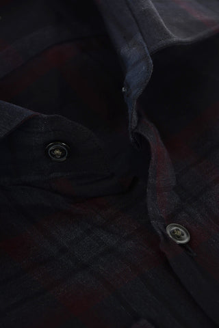 CC COLLECTION Camicia Plaid Check in Cotone con Collo Francese
