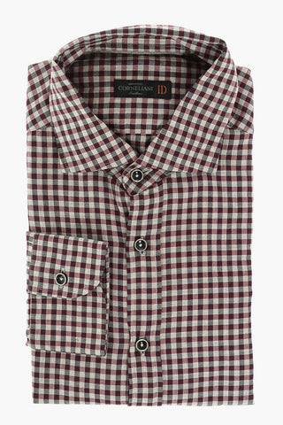 ID Gingham Cotton Shirt with Standard Collar
