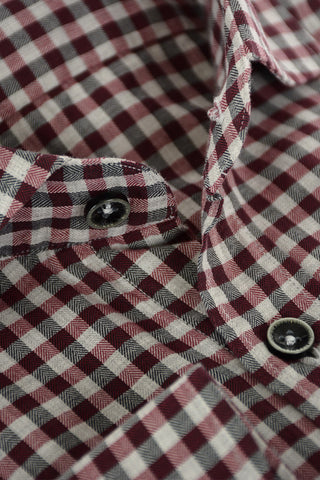 ID Gingham Cotton Shirt with Standard Collar
