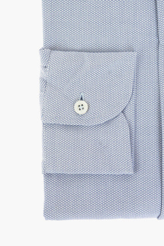 Standard Collar Hopsack Cotton Shirt