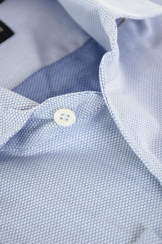 Standard Collar Hopsack Cotton Shirt