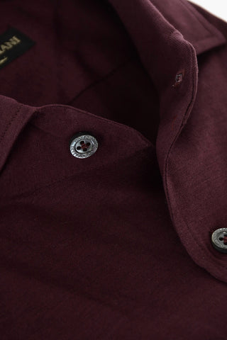Camicia in Cotone Stretch con Collo Francese