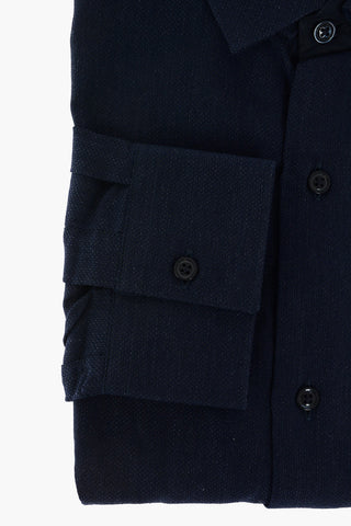 CC COLLECTION Camicia in Cotone Hopsack con Doppio Colletto
