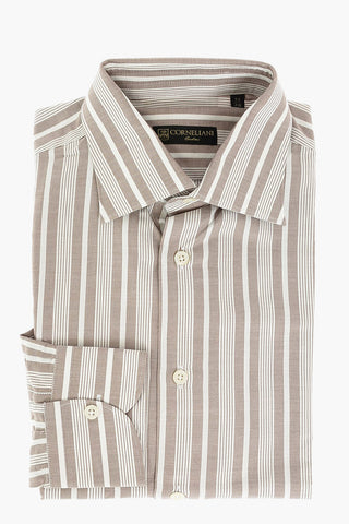 Camicia in Cotone con Motivo Balanced e Collo Francese
