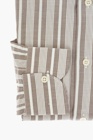 Camicia in Cotone con Motivo Balanced e Collo Francese