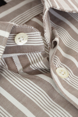 Camicia in Cotone con Motivo Balanced e Collo Francese