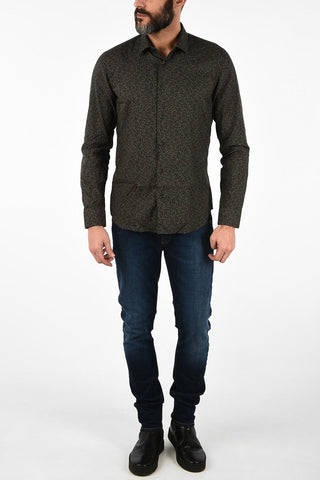 CC COLLECTION Camicia in Cotone Hopsack con Doppio Colletto