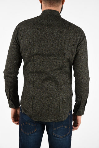 CC COLLECTION Camicia in Cotone Hopsack con Doppio Colletto