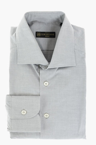 Twill Cotton Shirt with Standard Collar