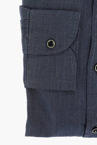 ID Herringbone Cotton Shirt with Standard Collar