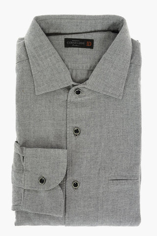ID Herringbone Cotton Shirt with Breast-pocket