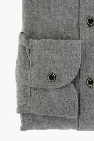 ID Herringbone Cotton Shirt with Breast-pocket