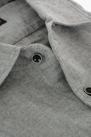 ID Herringbone Cotton Shirt with Breast-pocket