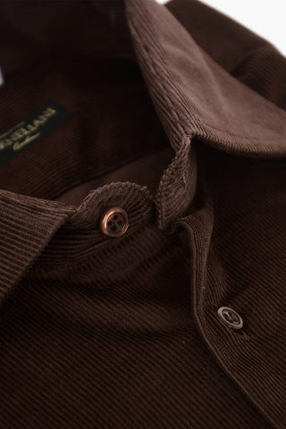 Camicia in Velluto a Coste con Collo Francese