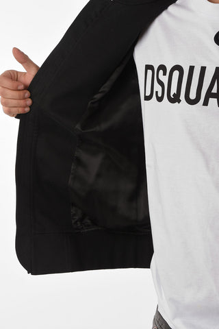 HOMME leather sleeve varsity