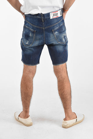 vintage effect mid-rise waist MARINE Short