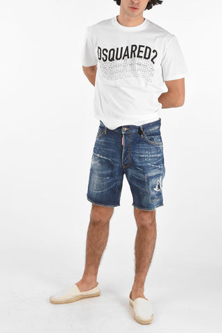 vintage effect mid-rise waist MARINE Short