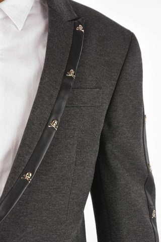 HOMME center vent peak lapel 1-button SKULL MAN blazer