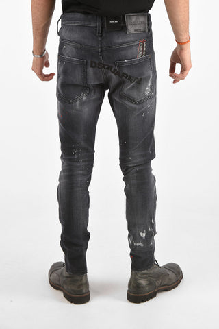 15cm mid-rise waist distretssed SKATER jeans