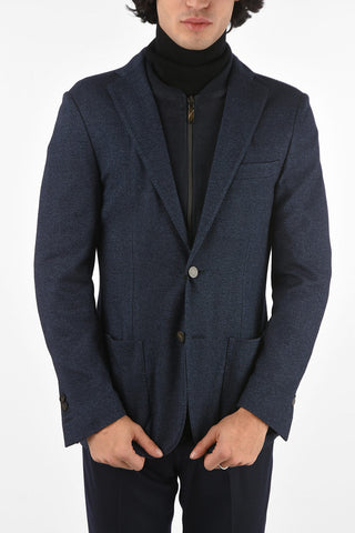 ID OUTDOOR Silk and Cashmere Blazer with Removable Suede Detail