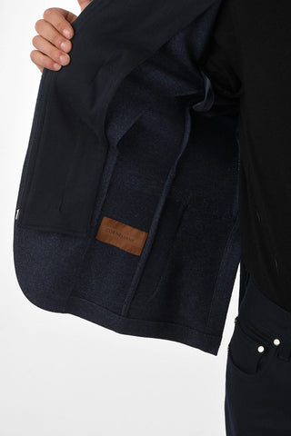 ID OUTDOOR Silk and Cashmere Blazer with Removable Suede Detail