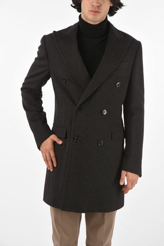 Virgin Wool Double Breasted Coat