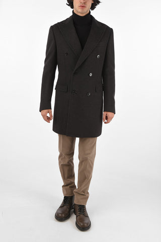 Virgin Wool Double Breasted Coat