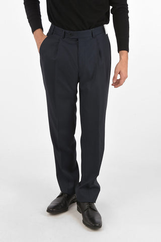 Single-pleated MANTUA Bird's Eye Pants