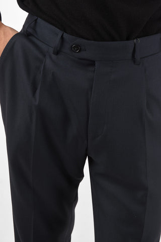 Single-pleated MANTUA Bird's Eye Pants