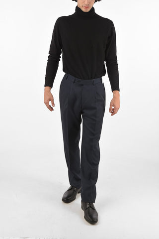 Single-pleated MANTUA Bird's Eye Pants