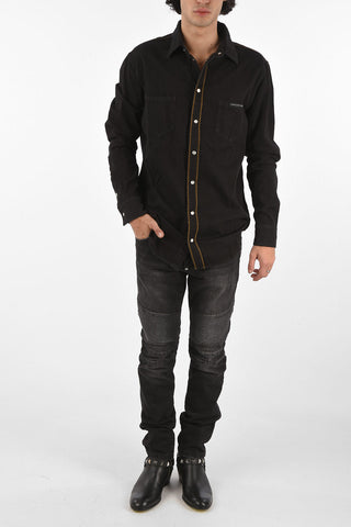 denim FOLLOW ME shirt with breast pockets