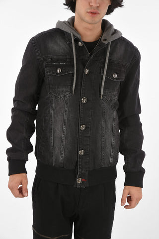 HOMME removable hood LIKE THIS denim jacket