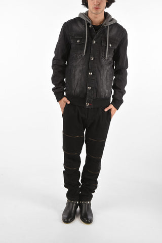 HOMME removable hood LIKE THIS denim jacket