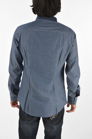HOMME Camicia LS LEONARD in denim con taschino