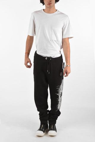 HOMME rhinestone embellished HALF SKULL jogger pants