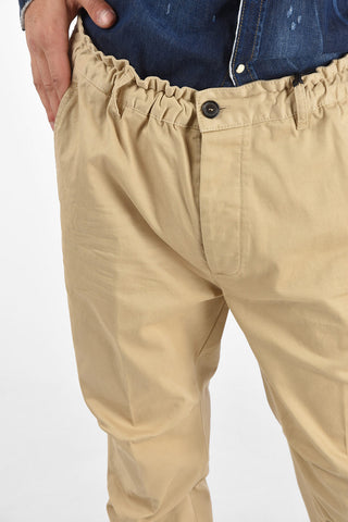 Pantaloni in cotone con elastico in vita