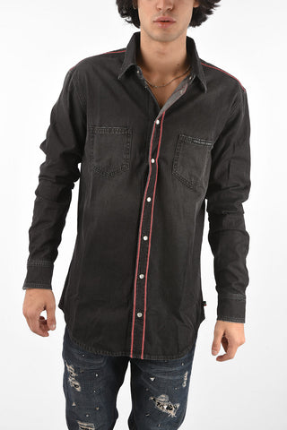 denim LS HUNT ME shirt with breast pockets