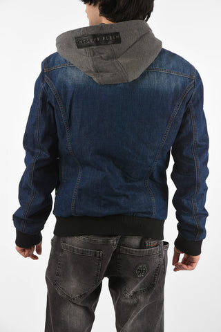 HOMME removable hood LIKE THIS denim jacket