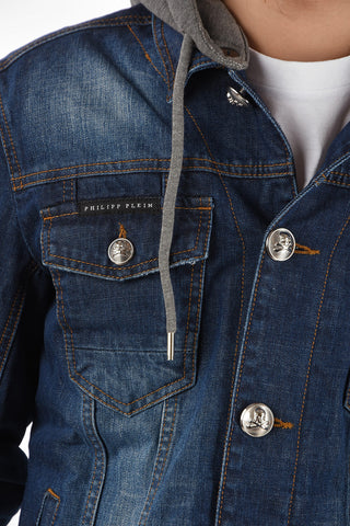 HOMME removable hood LIKE THIS denim jacket