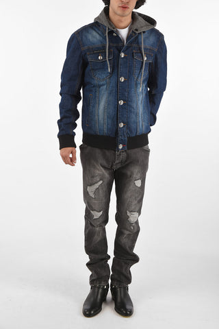 HOMME removable hood LIKE THIS denim jacket