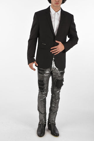 HOMME notch lapel 2-button CAR IN FLAMES blazer