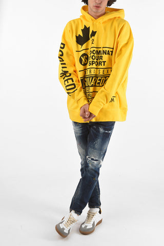 printed SLOUCH FIT sweatshirt with hood