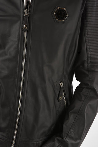 HOMME Leather MOTO Jacket with zip closure