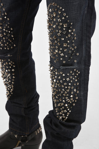 18cm studded distressed Straight Cut  SOME BODY jeans