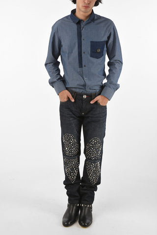 18cm studded distressed Straight Cut  SOME BODY jeans