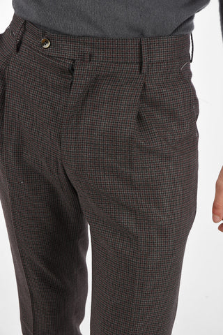 virgin wool single pleat trousers