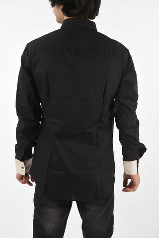 HOMME faux leather details Platinum Cut LS BAPTIST shirt